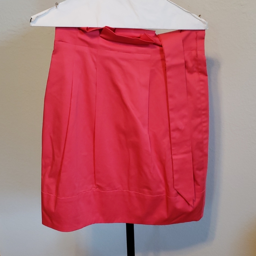 BCBG Hot Pink Paperbag Wasted Skirt